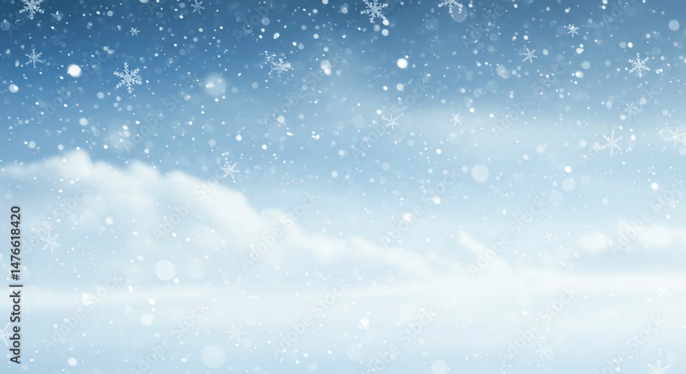 Snow falling on sky with clouds Snow falling on sky with clouds