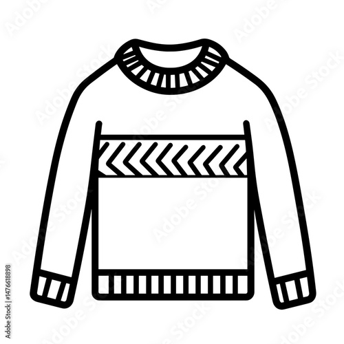 Sweater illustration, knitted fashion, cozy apparel, winter wardrobe, casual style, copy space