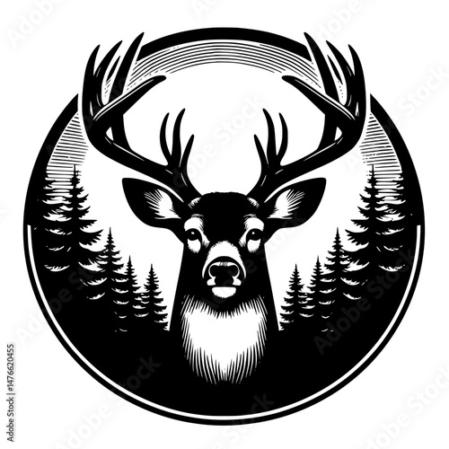 vector illustration of a silhouette of a Antelope