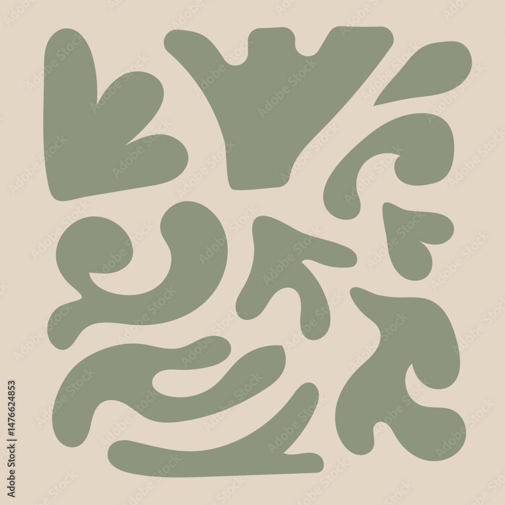 Abstract Organic Cutout Shapes – Neutral Kitchen-Inspired Pattern Abstract Organic Cutout Shapes – Neutral Kitchen-Inspired Pattern