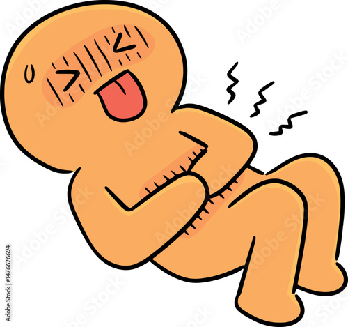 Illustration of man got stomachache
