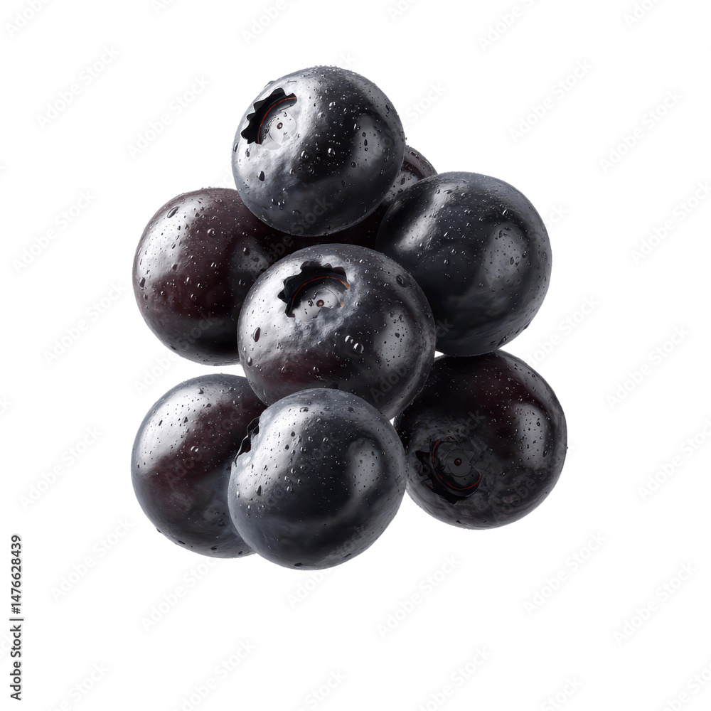 Juicy Fresh Blueberries Pile Close Up Studio Shot Juicy Fresh Blueberries Pile Close Up Studio Shot