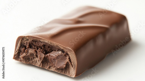  A chocolate bar on a rustic surface.