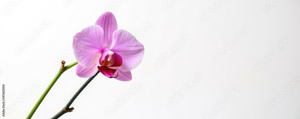 Obraz premium Single orchid stem isolated on white background, horticulture, flower