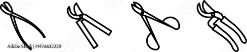 Pruning shears icon. Twig cutter icon