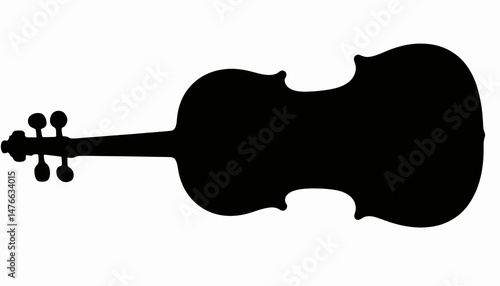 Elegant violin silhouette on white background, musical artistry