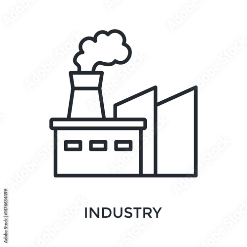 Industry Icon Outline Style. Vector Illustration For Graphic Design