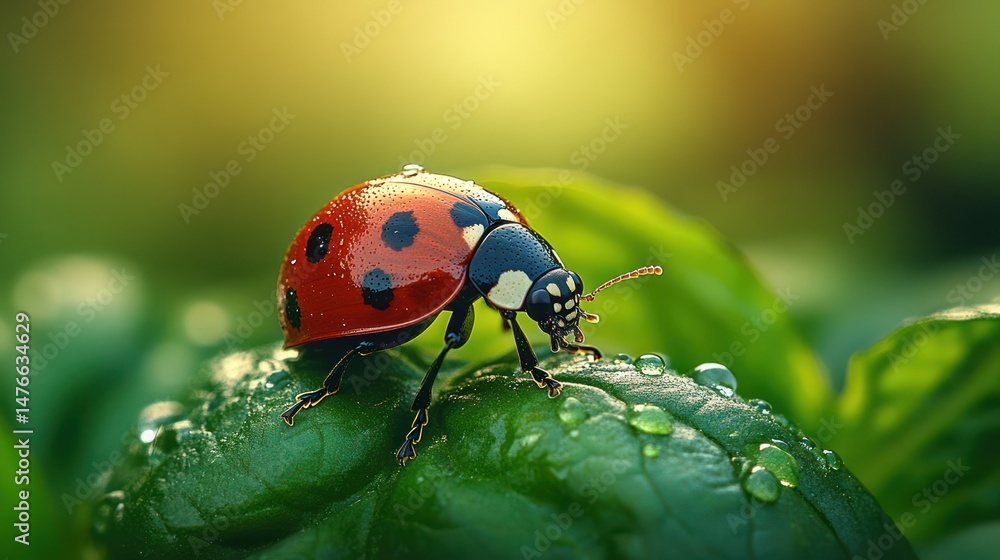 Obraz premium Ladybug on a leaf