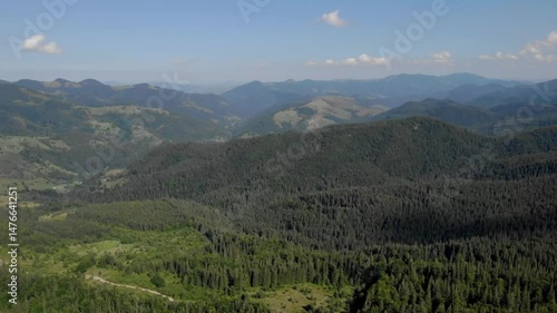 Mountain range aerial view.