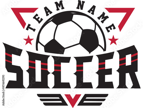 Soccer Logo Team, T Shirt Design, vector03