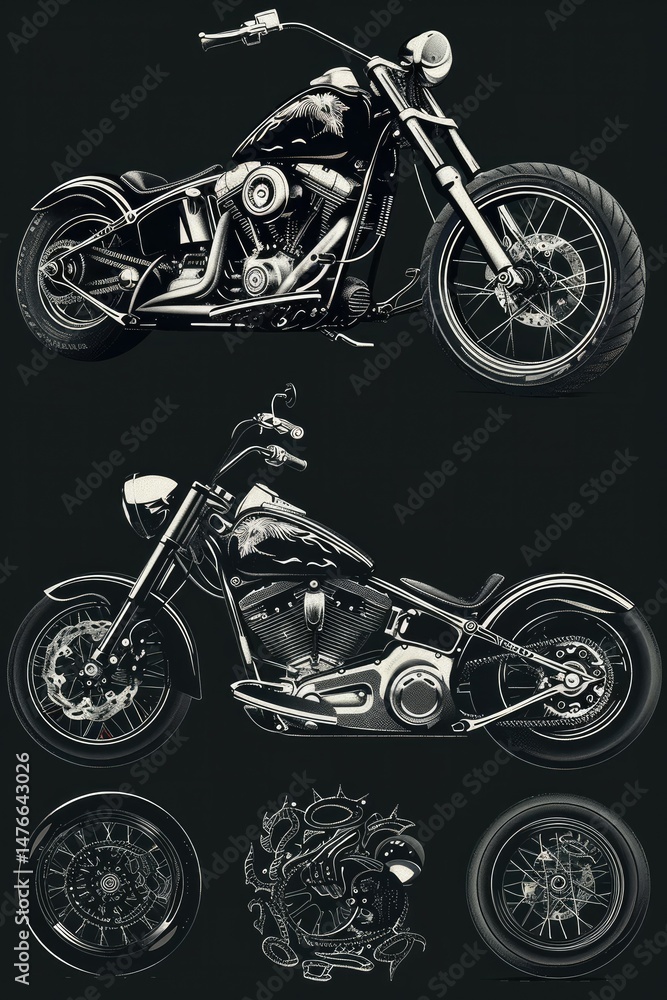 Naklejka premium Artwork Graphic Vector Illustrations, Ai T-shirt design