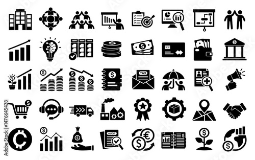 set of icons buiness and financial