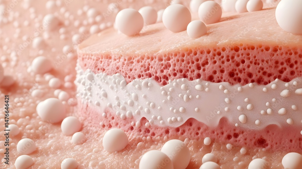 Detailed Illustration of Skin Layers Demonstrating Hydration and Absorption Detailed Illustration of Skin Layers Demonstrating Hydration and Absorption