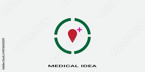 medical abstract cross sign logo design.