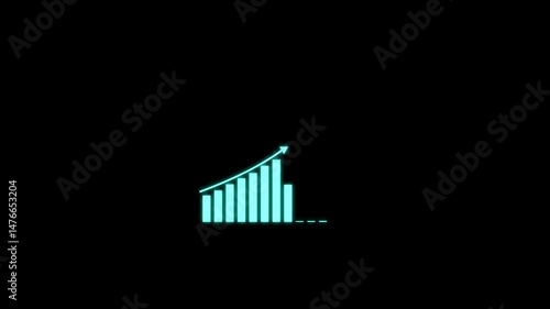 This design visually represents positive trends or data growth. the bars vary in height. Business success concept.  Excellent financial concept wealth stock investment. 