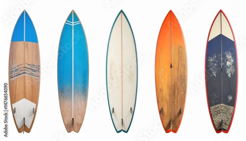 surf boards isolated on white