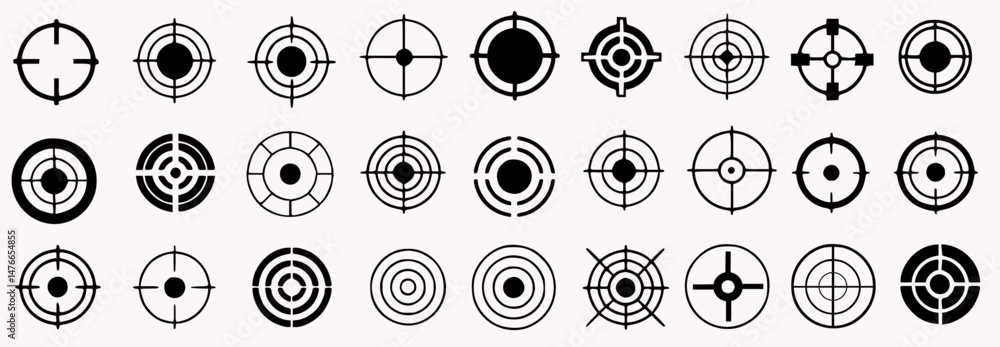Black Target and Crosshair Vector Collection Black Target and Crosshair Vector Collection