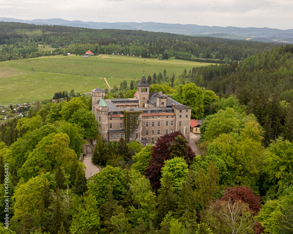 Fototapeta premium Castle on the stone in Szczytna village