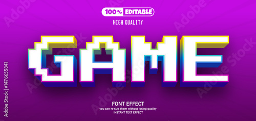 Game text effect. Editable text effect