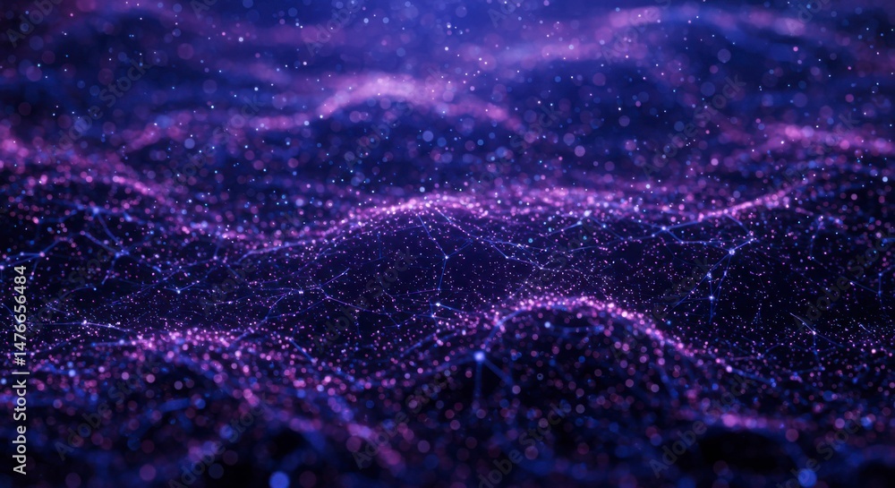 Obraz premium Abstract purple digital landscape