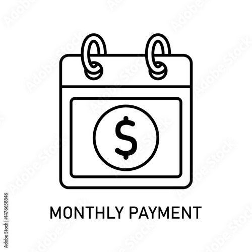 Icon a monthly payment, isolated against a clean background.