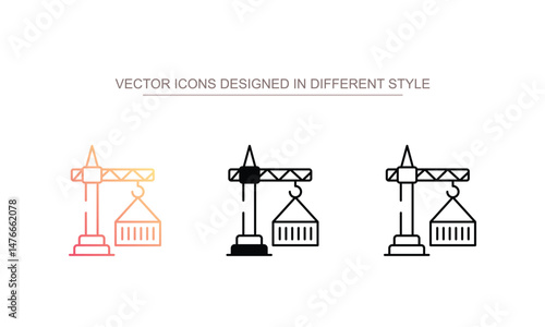 Dry Port icon design with white background stock illustration