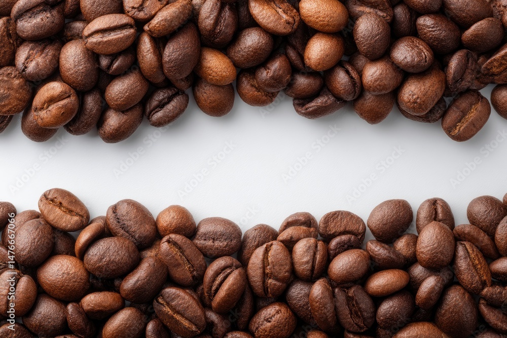Naklejka premium Roasted Coffee Beans: A Rich, Aromatic Still Life
