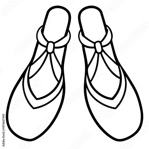 Ballet Slippers Silhouette Vector on White