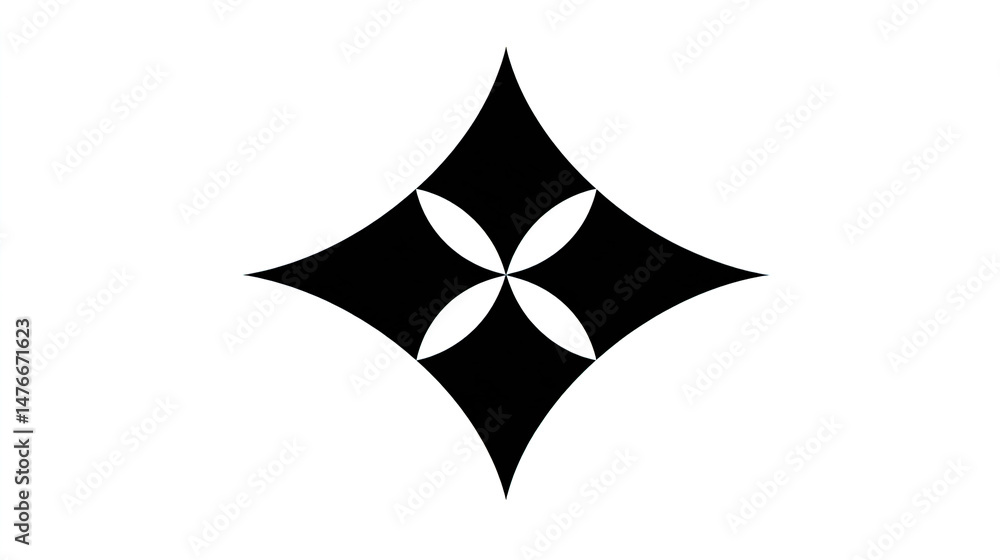 Obraz premium Simple Logo Stencil Bold Monoline Vesica Piscis Icon Geometric Symbol Minimalist Design Sacred Geometry Illustration Interlocking Circles Emblem Abstract Shape Artwork 