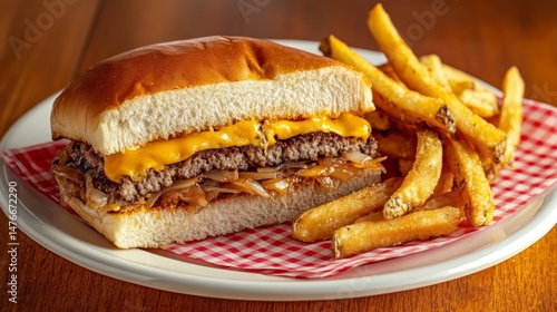 Wallpaper Mural Classic Diner Masterpiece with Juicy Patty and Crispy Fries Torontodigital.ca