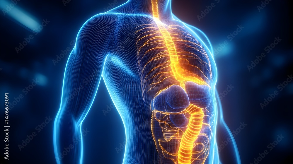Dynamic 3D Visualization of the Human Digestive System Anatomy Dynamic 3D Visualization of the Human Digestive System Anatomy