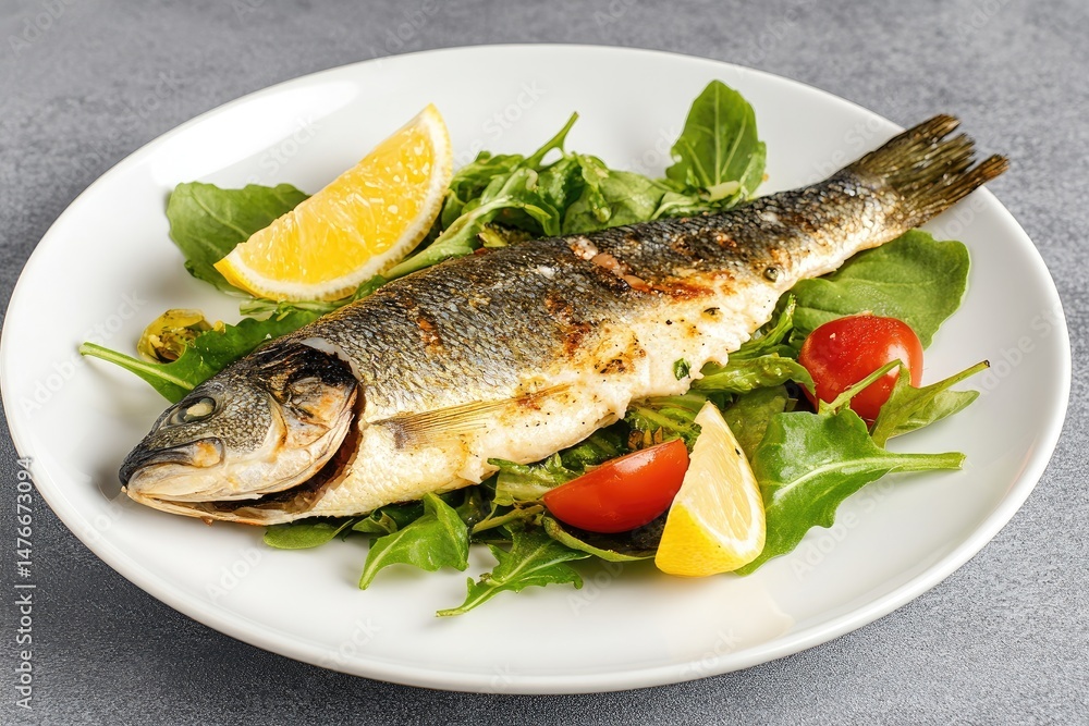 Grilled Fish with Lemon and Greens Grilled Fish with Lemon and Greens