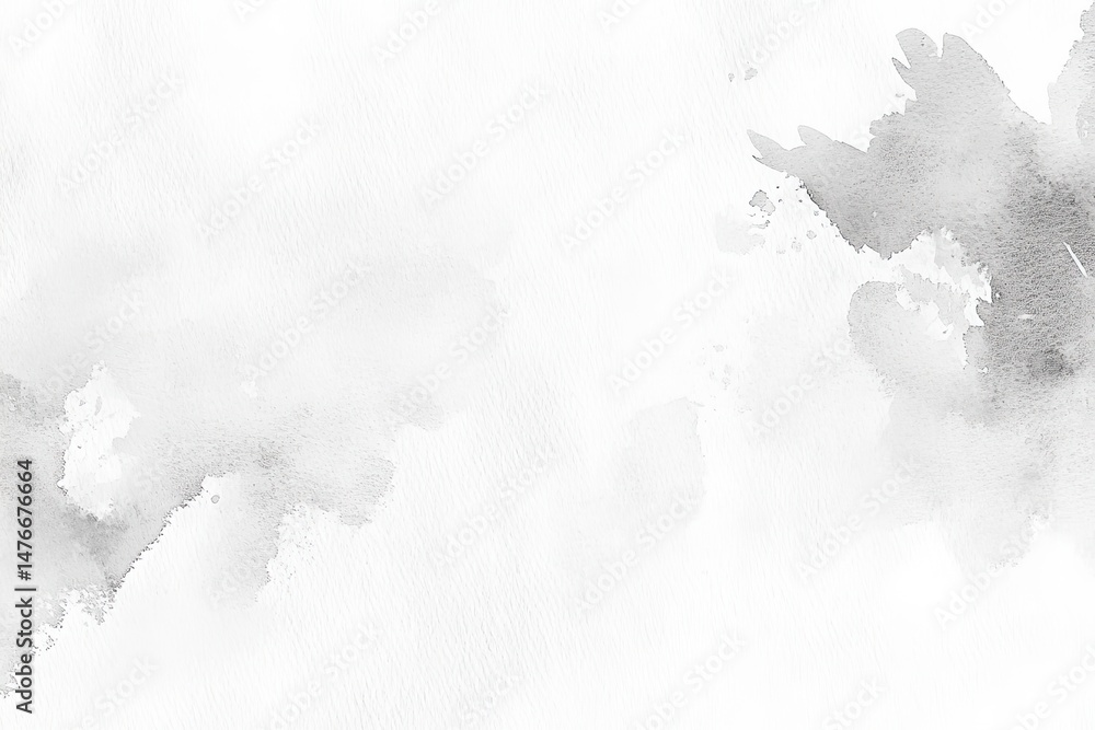 Abstract grayscale watercolor washes on white background. Soft, diffused, and mottled grey stains create a subtle artistic effect Abstract grayscale watercolor washes on white background. Soft, diffused, and mottled grey stains create a subtle artistic effect