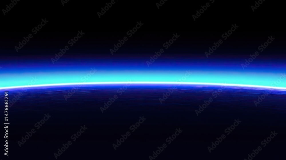 Fototapeta premium Vast, glowing celestial horizon seen from space.