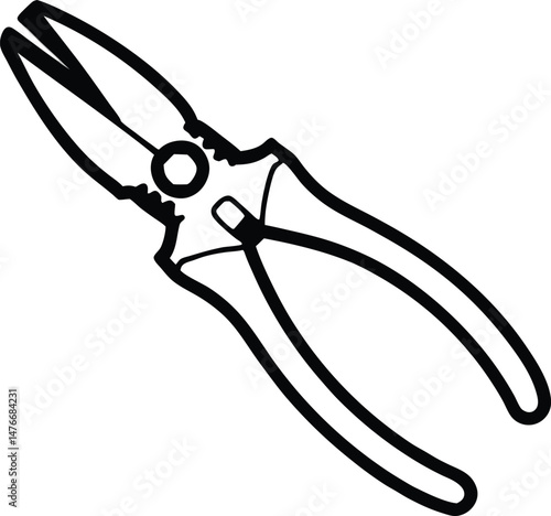 pliers isolated silhouette