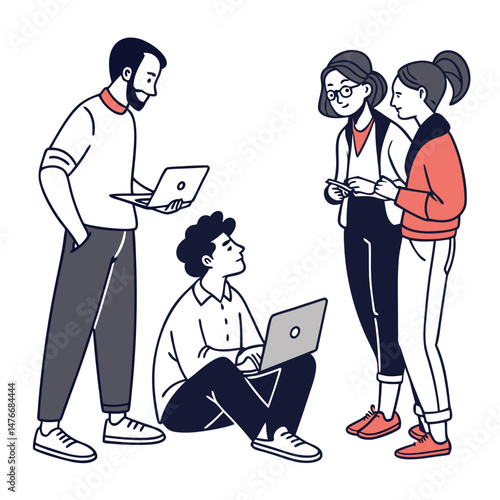 Startup team Illustration
