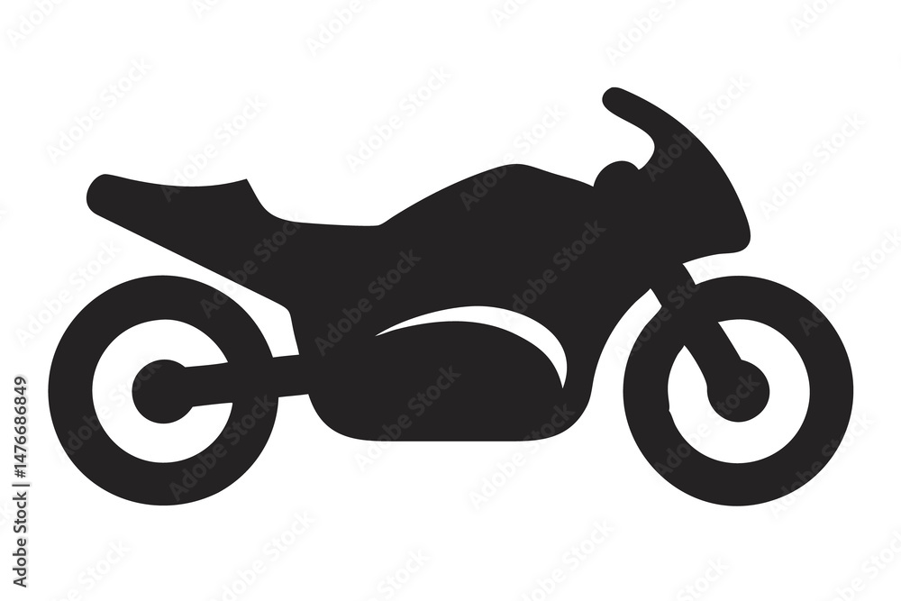 Obraz premium Motorcycle Illustration, Two-Wheeled Vehicle Design, Fast Ride Graphic, Sports Bike Outline