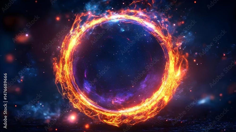 Mysterious Glowing Cosmic Portal in Deep Space with Vibrant Colors Mysterious Glowing Cosmic Portal in Deep Space with Vibrant Colors