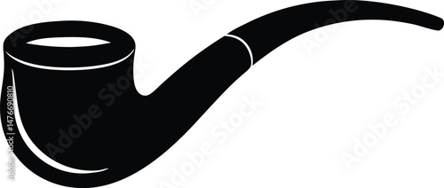 traditional tobacco pipe for smoking silhouette vector icon
