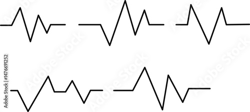 heartbeat line icon set. Cardiovascular Applications. healthcare and medicine. Health and Medicine.  Cardiology Service Continuous
