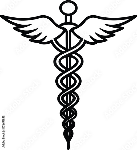 medical caduceus silhouette
