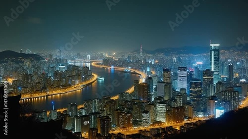 Wallpaper Mural "Midnight Over the Han River" Torontodigital.ca