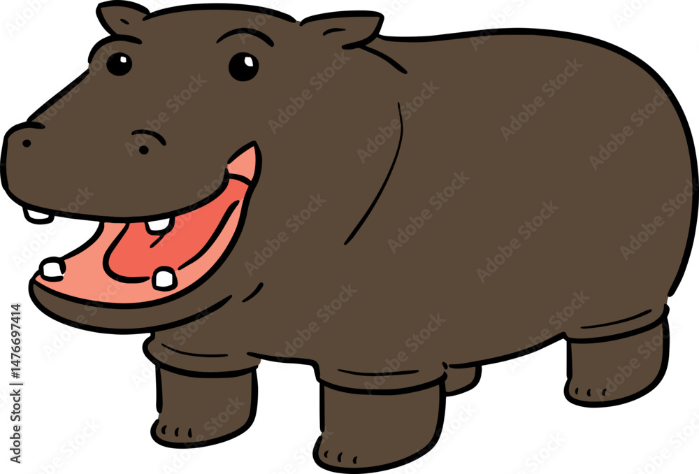 Fototapeta premium Illustration of hippopotamus 