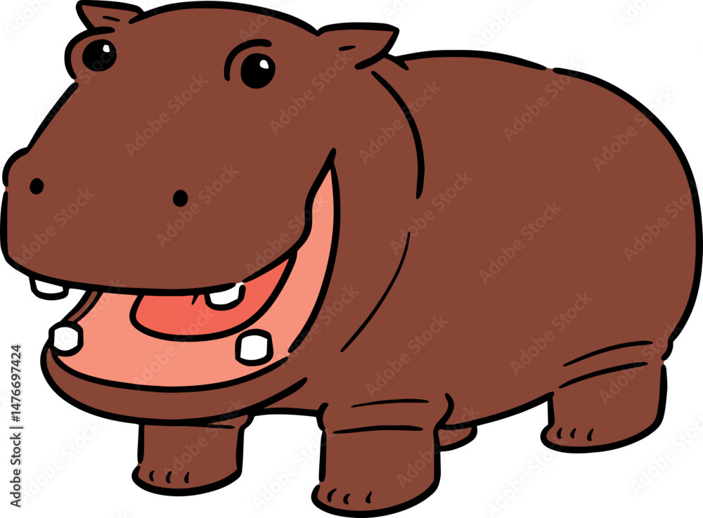 Obraz premium Illustration of hippopotamus 