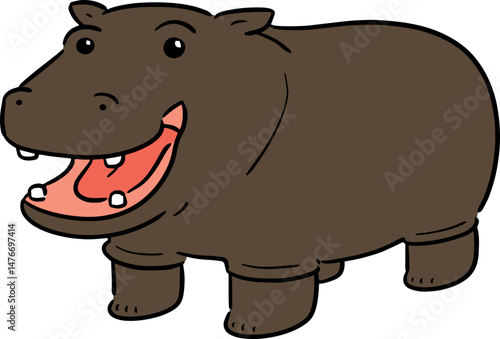 Illustration of hippopotamus
