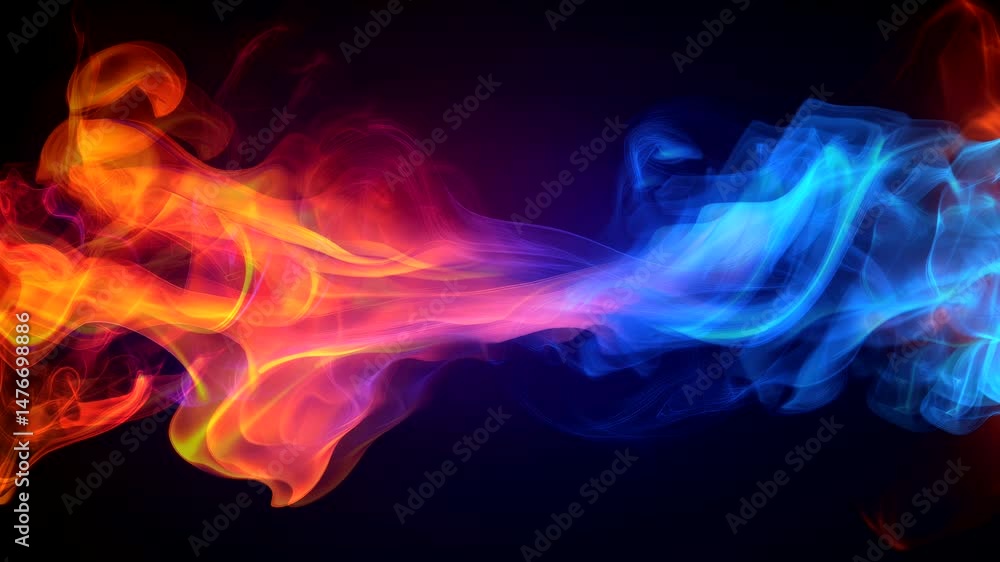 Fiery Fusion: A captivating blend of fiery hues swirls and dances against a dark canvas, evoking a sense of energy, movement, and artistic expression. Fiery Fusion: A captivating blend of fiery hues swirls and dances against a dark canvas, evoking a sense of energy, movement, and artistic expression.
