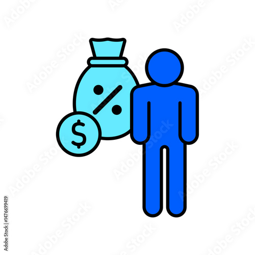 Icon a debtor, isolated against a clean background.