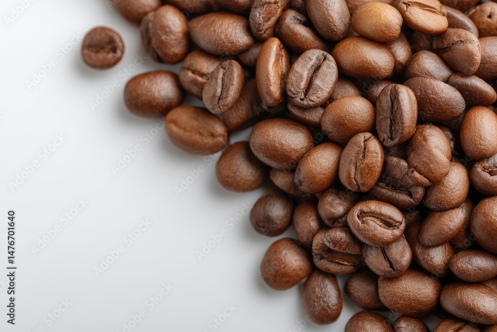 Naklejka premium Roasted Coffee Beans: A Close-Up, Still Life Study
