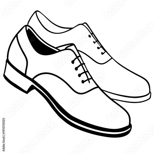 Black Jazz Shoes Silhouette Vector on White Background