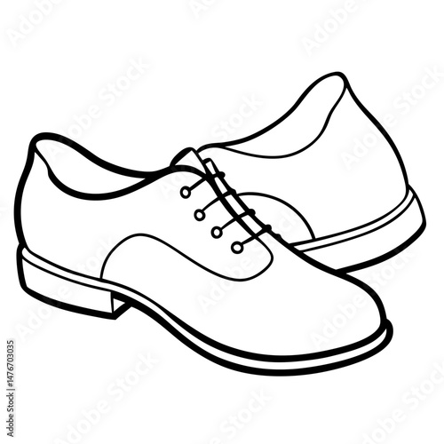 Black Jazz Shoes Silhouette Vector on White Background